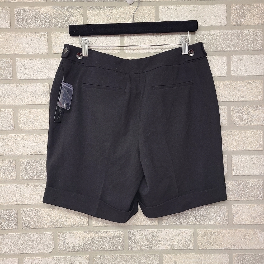 Apt 9 Black Cuff Shorts Size 10 - Picture 3 of 6